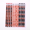 Set de 12 lápices con temática de rugby con gomas de borrar y diseños de patrones deportivos - Serie de Fútbol Americano