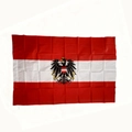 Bandera nacional de Austria hecha de poliéster con el escudo de armas del águila central - Austria