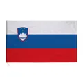 Bandera de Eslovenia de poliéster con escudo para eventos de la Copa del Mundo - Eslovenia