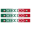 Vertical arrangement of Mexican fans scarves in green white and red with Mexico text - Mexico