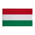 Bandera de Hungría tricolor en poliéster con cuerdas blancas laterales para colgar - Hungría