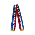 Netherlands flag colors polyester scarf with Netherlands text and golden tassels - Netherlands Style 2