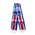 Costa Rica fan scarf in satin polyester with national flag colors and white fringes - Costa Rica