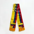 Columbia soccer fan scarf in satin polyester with yellow blue red stripes and tassels - Colombia