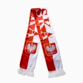 Polish national team football fan scarf in red and white with Polska text and fringe - Poland Landmark