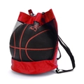 Zaino da basket in rete rossa e nera con rete di ventilazione traspirante - Capacità per un Pallone / Rosso