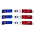 Three-piece set of France national flag soccer scarves with white tassels and bold lettering - France Style 2