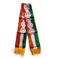 Ivory Coast national flag scarf with orange white green stripes and gold fringe edges - Cote d'Ivoire