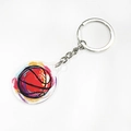 Llavero de baloncesto de acrílico con patrones de graffiti y anillo de metal plata - Llavero Acrílico (Baloncesto Rojo)