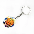 Llavero de baloncesto de acrílico con diseño pintado a mano y aro metálico - Llavero Acrílico (Baloncesto Naranja)