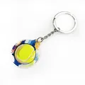 Porte-clés de tennis en acrylique avec motifs graffiti colorés sur pendentif rond - Porte-clés Acrylique (Tennis)