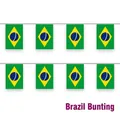 Ghirlanda con 8 bandiere del Brasile per decorazioni bar dei Mondiali di calcio 2026 - Stile Brasile