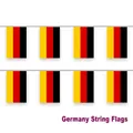 German national flag bunting with black, red and gold horizontal stripes on white background - Germany Style / Small
