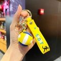 Portachiavi da pallavolo giallo, blu, bianco con cinturino SPORT e gancio dorato - Pallavolo (Cinturino Giallo)
