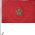Morocco national flag car window flag with white plastic holder for soccer fans - 30*45cm Double Sided Car Window Flag (With 43cm Pole)