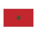 Morocco national flag for fans with green star on red background and pole sleeve - 90*150cm Large Hanging Flag (With Grommets)