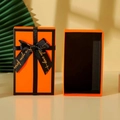 Orange and black gift box with a Love you forever ribbon bow for sports keychains - Orange Luxury Gift Box