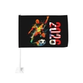 Autoflagge zur Fußball WM 2026 mit Spieler-Silhouette und Nationalflaggen-Design - Athleten Silhouette Stil (43CM Fahnenmast)