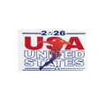 Bandera de fútbol USA 2026 con gráficos deportivos en rojo y azul de Estados Unidos - Estilo Atlético Temática USA (Estilo 2) / Dobles Ojales a la Izquierda