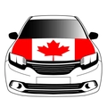 Elastic Canada flag car hood cover for 2026 World Cup featuring a red maple leaf design - Canada / 110x150cm