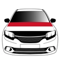 Bandiera elastica per cofano auto con strisce rosse, bianche e nere decorative - Bandiera dello Yemen / 110x150cm