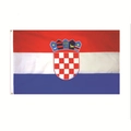 Σημαία της Κροατίας με εθνόσημο και μεταλλικούς κρίκους για φιλάθλους ποδοσφαίρου - Κροατία / 90x150cm