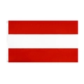 Austrian flag with two metal grommets and three horizontal red and white stripes - Austria / 90x150cm