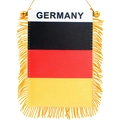 German flag banner with gold tassels and Germany text for soccer fan support events - Germany Car Hanging Flag