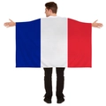 Large French flag cape blanket made of soft polyester for 2026 World Cup soccer fans - France Flag (90*150cm-No Hood)