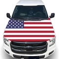 Classic American flag vinyl car hood decal displayed on a white pickup truck - Car Hood Cover (110x150cm)