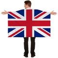 British Union Jack flag shawl blanket for football fans and UK cheering events - UK Union Jack (90*150cm-No Hood)