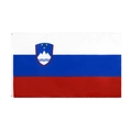 Slovenia national flag with white blue red stripes and coat of arms with metal grommets - Slovenia / 90x150cm