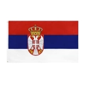 Serbia fan flag with national coat of arms and metal grommets for World Cup display - Serbia / 90x150cm