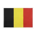 Belgium fan flag with black, yellow, and red stripes and durable metal grommets - Belgium Style / 90x150cm