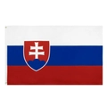 Slovakia national flag with emblem and metal grommets for world cup fan decoration - Slovakia / 90x150cm