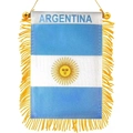 Argentina fan cape flag with sun emblem and golden fringe for World Cup cheering - Argentina Car Flag 8x12cm (Double Layer Satin)