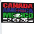 2026 World Cup soccer flag 90x150cm featuring Canada USA and Mexico designs - Vertical Country Names Soccer Black (Style 2) / 90x150cm