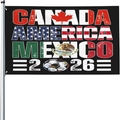 2026 World Cup flag for Canada USA Mexico fans with metal grommets on white background - Joint Host Theme Black (Style 1) / 90x150cm