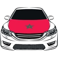 Morocco flag car hood cover with green star on red background for soccer fans - 110*150cm Car Hood Cover Flag