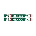 Knitted Mexico soccer fan scarf featuring green white red colors and Mexico text design - Green White Red Soccer Pattern (Style 9)