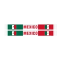 Knitted Mexico soccer fan scarves in national flag colors with fringe decoration - Mexico Name Patchwork (Style 10)