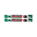 Set of two Mexico football scarves in green with red text and white fringes - Red Text Green Background Soccer (Style 7)