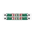 Knitted Mexico soccer fan scarf featuring green, white and red colors with tassels - Black White Soccer Name (Style 8)