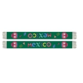 Green Mexico knitted soccer scarves set with skull and cactus patterns and white tassels - Day of the Dead Skull Culture (Style 4)