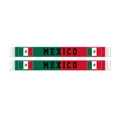 Knitted Mexico football fan scarf in green white red with fringe and Mexico text - Mexico Flag Patchwork Tassel (Style 15)