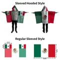Mexico flag body flag cape with sleeves for football fans 90x150cm polyester shawl - Mexico - Regular Sleeve Style