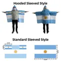Argentina flag body cape flag 90x150cm with sleeves for World Cup fans support - Argentina - Regular Sleeve Style