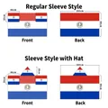 Paraguay flag fan body cape with sleeves and hood options size 150x90cm in red white blue - Paraguay - Regular Sleeve Style