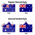 Australia flag body cape with sleeves and hood size chart 150x90cm for sports fans - Australia - Regular Sleeve Style