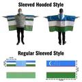 Uzbekistan flag body flag hooded sleeve style shawl for sports fans 90x150cm size - Uzbekistan - Regular Sleeve Style